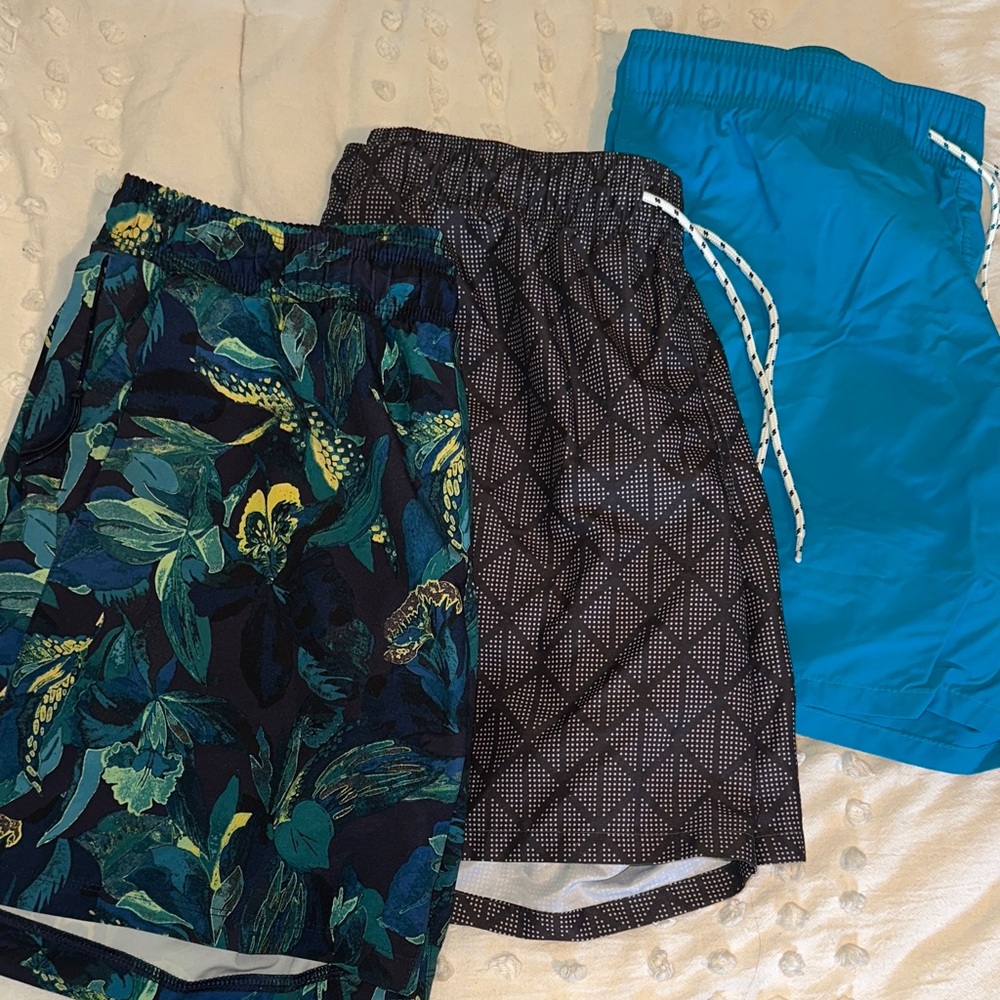 Target Men's Swim Trunks - Blue, Black, and Green